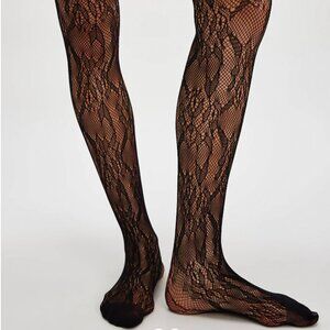 FREE PEOPLE Limitless Lace Tights Black Size M/L
